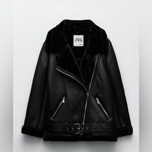Zara Black Leather Jacket for Women